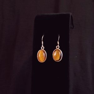 Pretty 925 Tiger's Eye Semi-precious Earrings